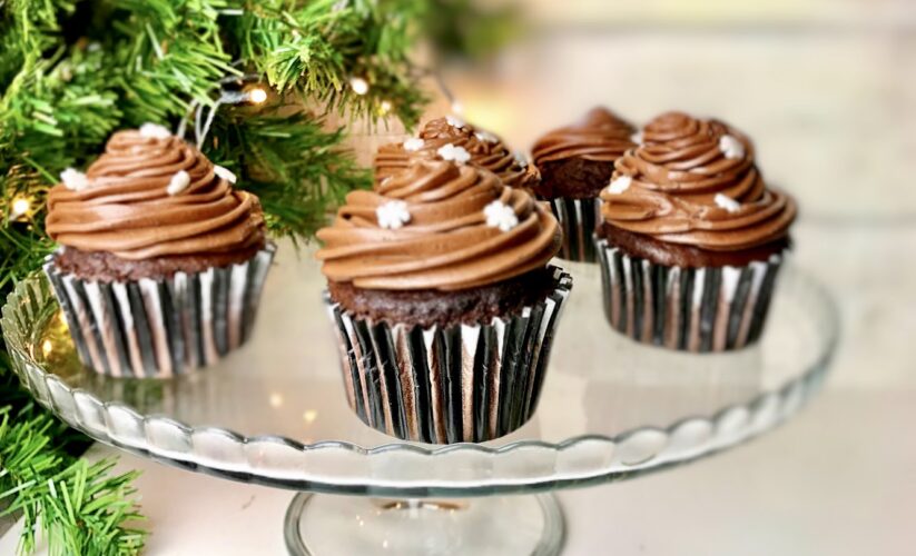Χριστουγεννιάτικα σοκολατένια muffins
