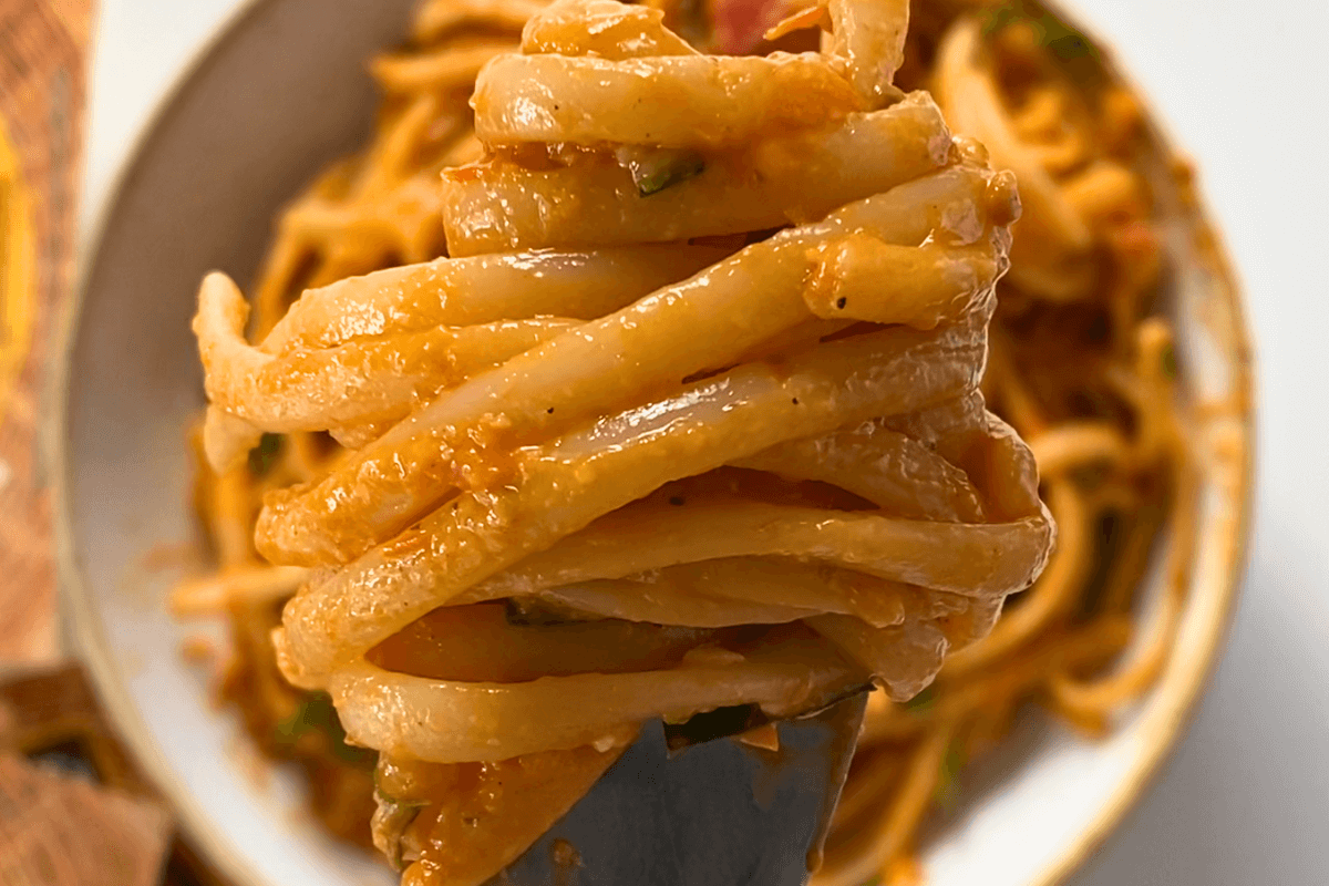 Creamy Pasta με ψητά ντοματίνια & Ταλαγάνι Αποστόλου