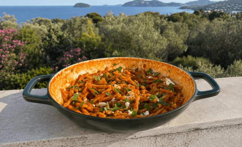 Κρεμώδης μακαρονάδα με κολοκύθι και φέτα